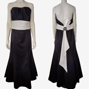 David's Bridal Black and White Maxi Dress